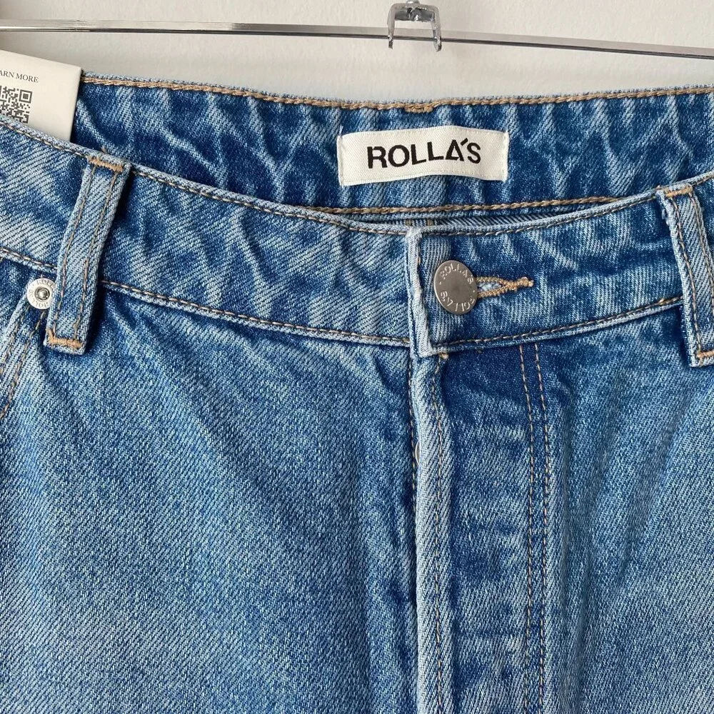 Rollas Womens Classic Flare Crop Sienna High Rise in Light Vintage Blue Size 28 - Picture 6 of 11